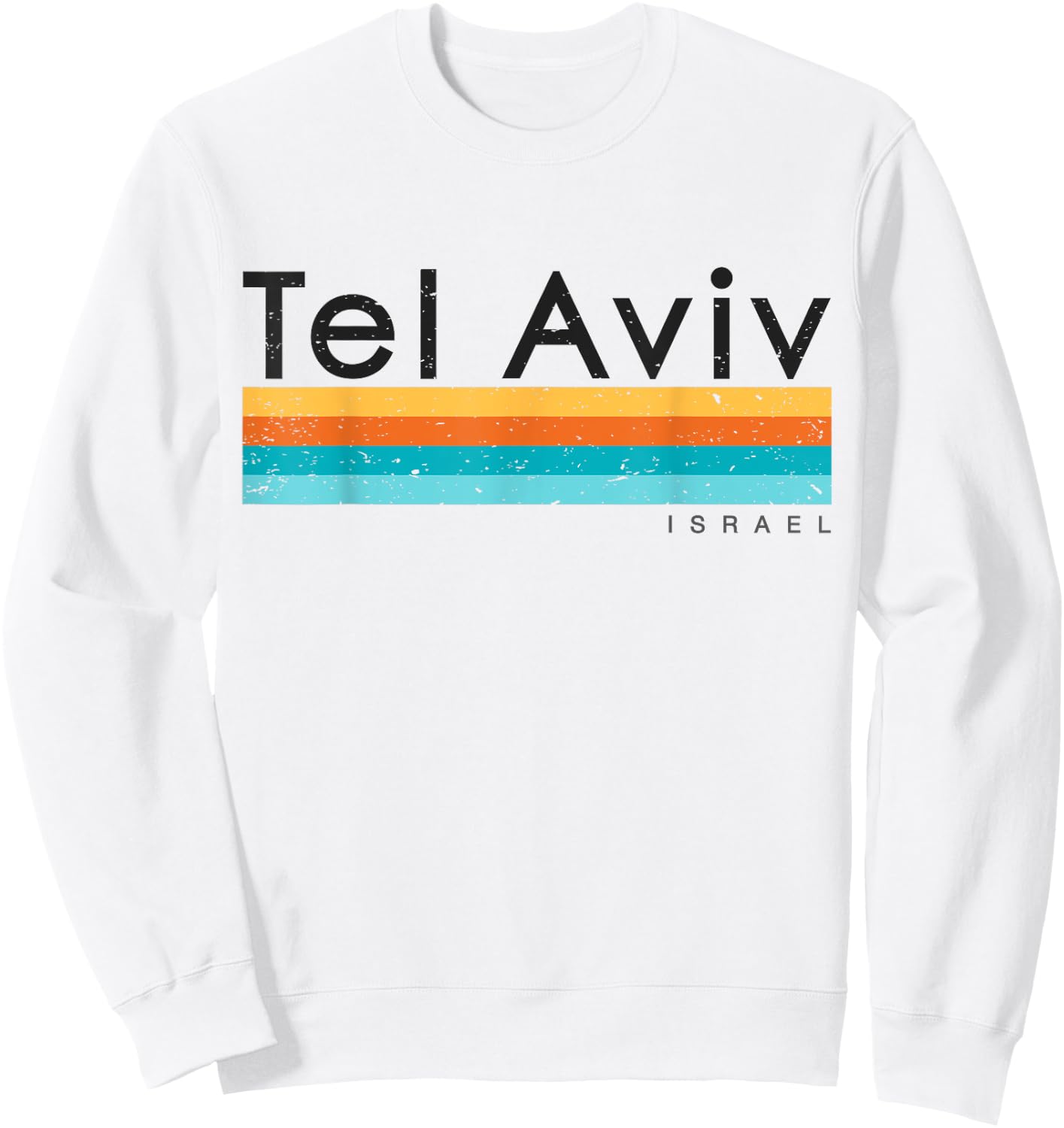 Vintage Retro Tel Aviv Israel Design Sweatshirt - Sweatshirt | White