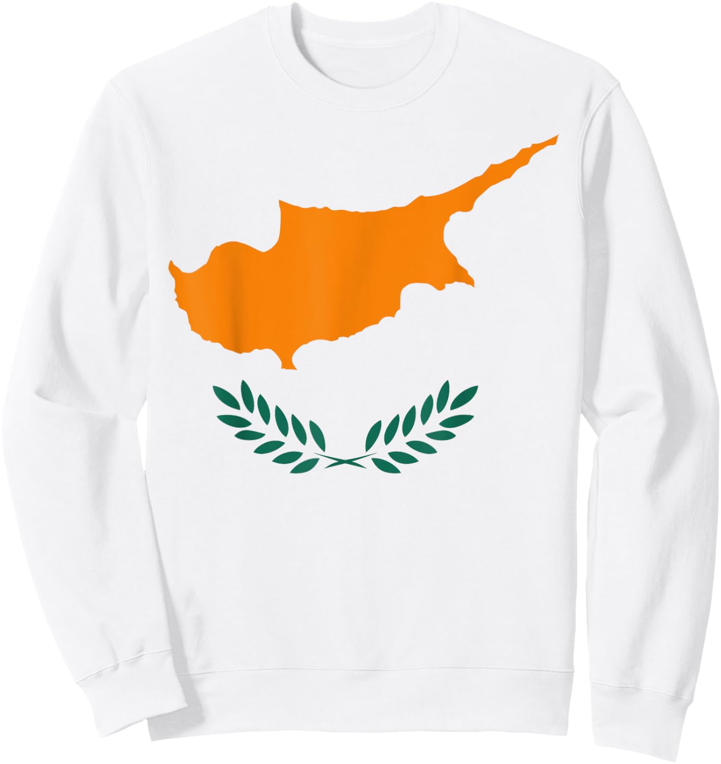 Cool Cyprus Cypriot Flag National Team Pride Print Sweatshirt - Sweatshirt | White