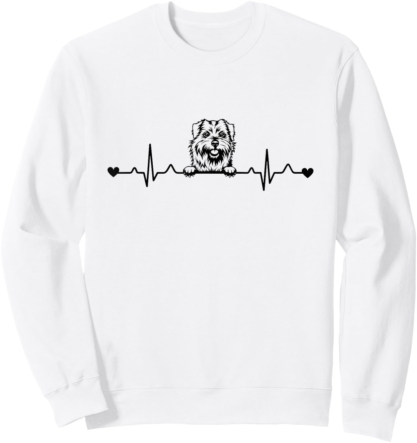 Cute Norfolk Terrier Dog Heartbeat Pulse ECG Sweatshirt - Sweatshirt | White