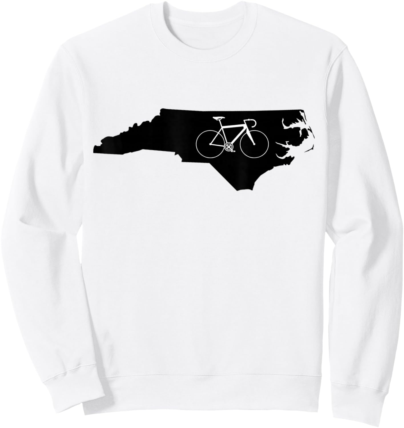 Bicycle North Carolina Shirt, Cyclist , State Road Bike Sweatshirt - Sweatshirt | White