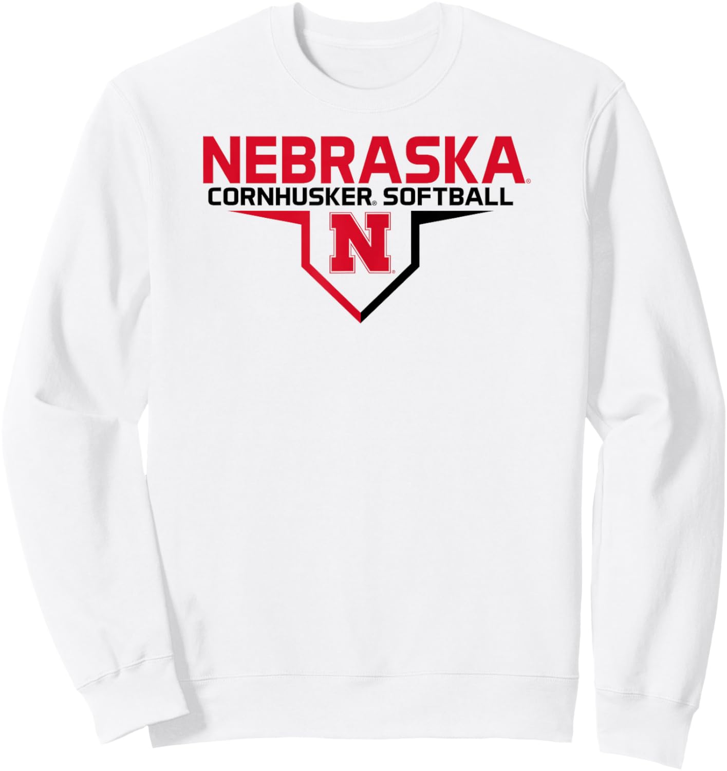 Nebraska Cornhuskers Softball Plate White Sweatshirt - Sweatshirt | White