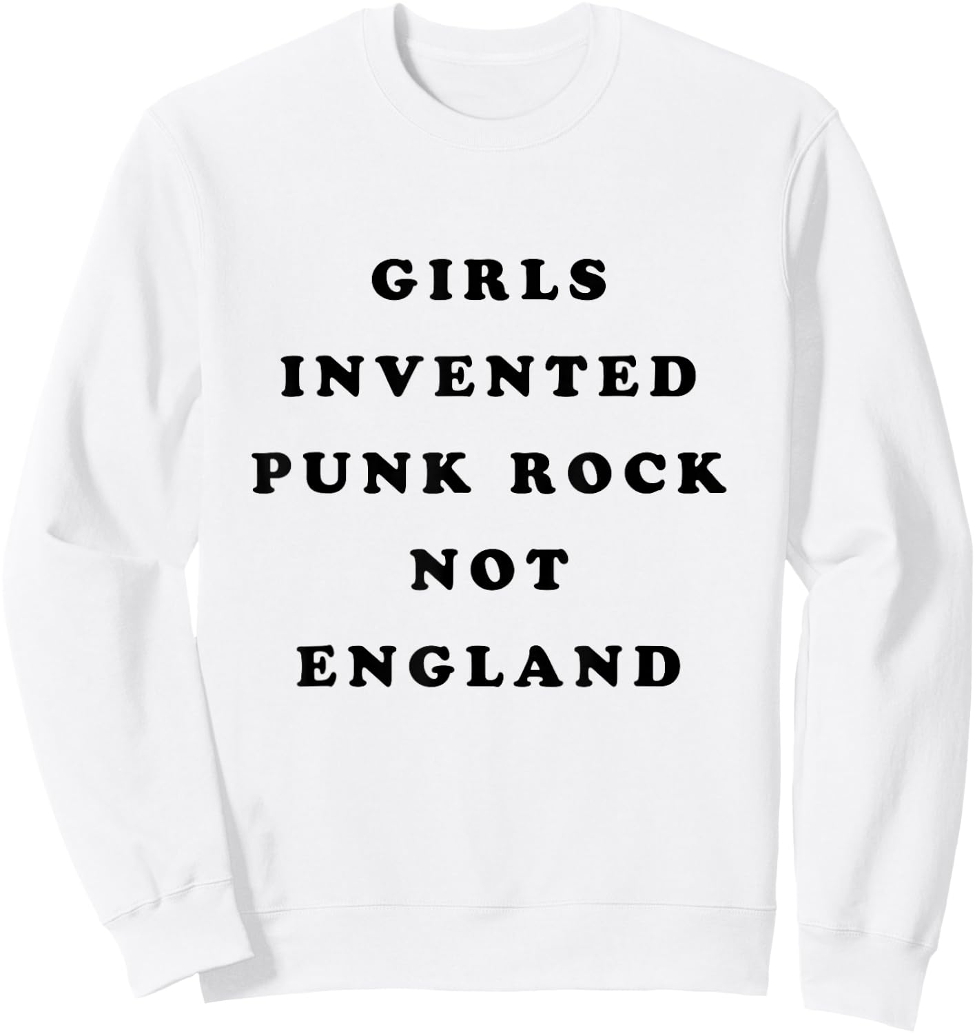 Girls Invented Punk Rock Not England Sweatshirt - Sweatshirt | White