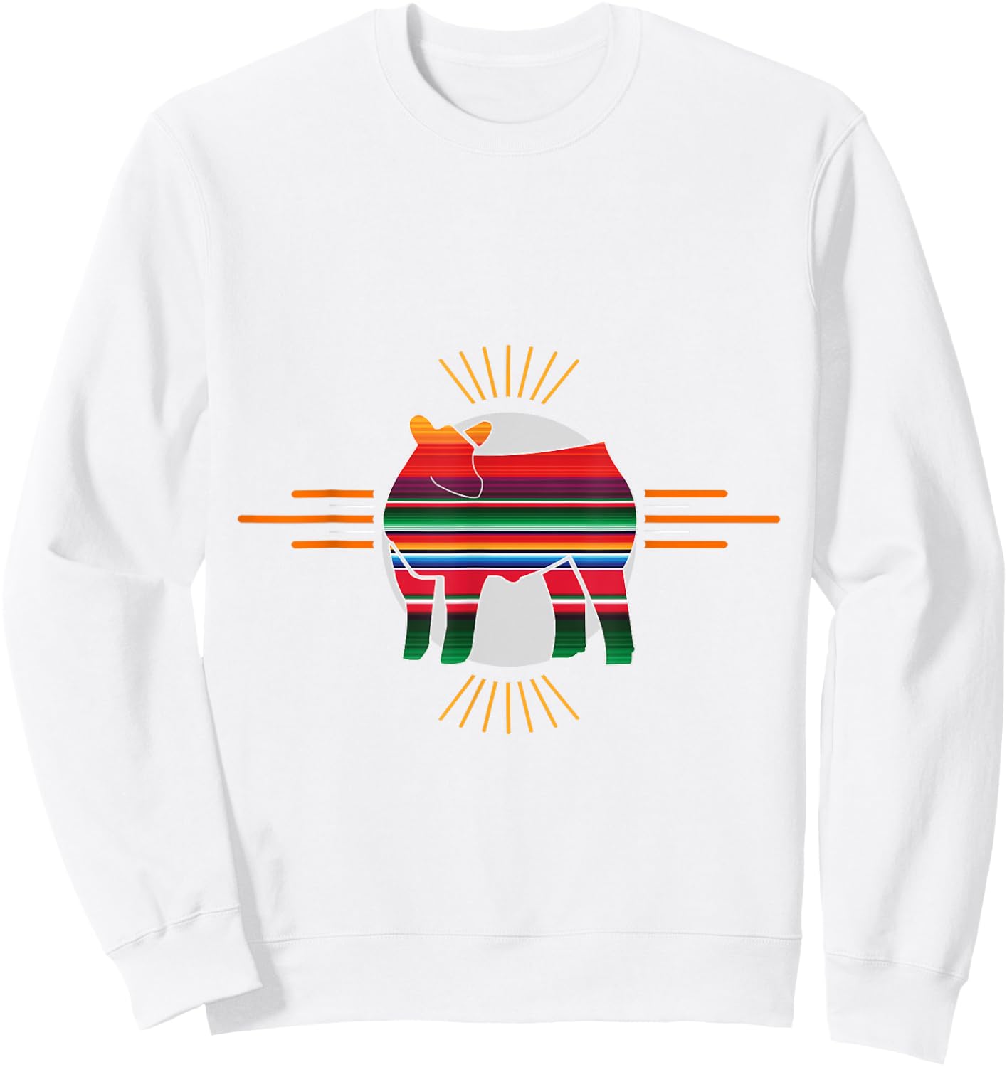 Serape Show Steer Livestock Shirt Sweatshirt - Sweatshirt | White