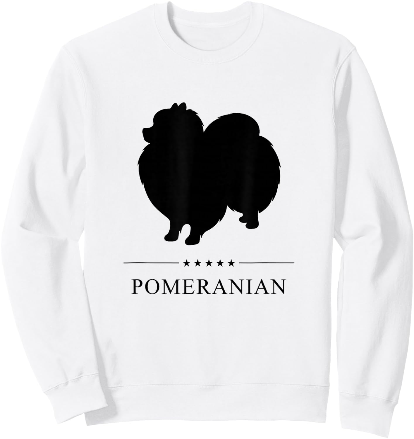Pomeranian Black Silhouette Sweatshirt - Sweatshirt | White
