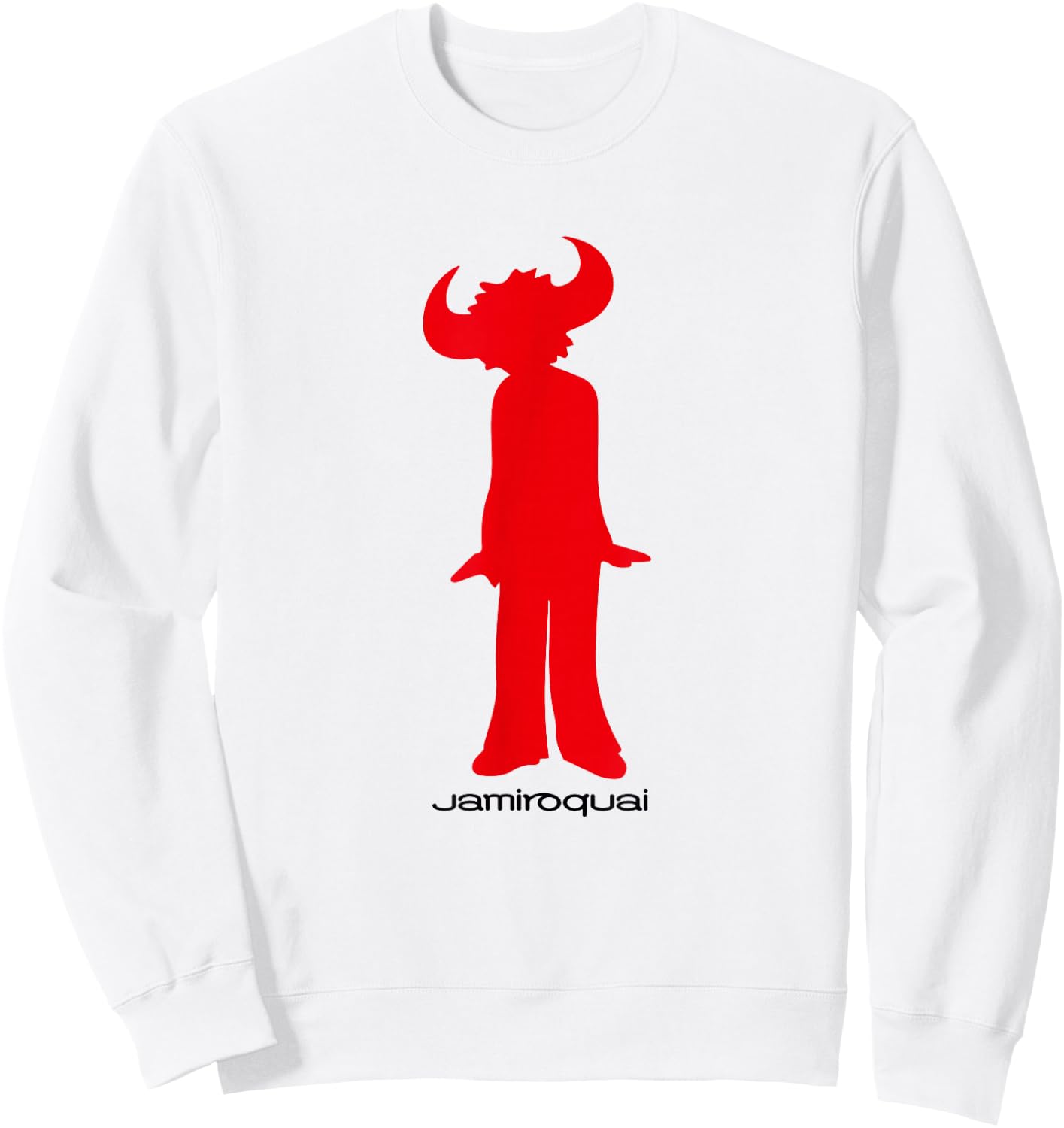 Jamiroquai Official Buffalo Red Logo Sweatshirt - Sweatshirt | White