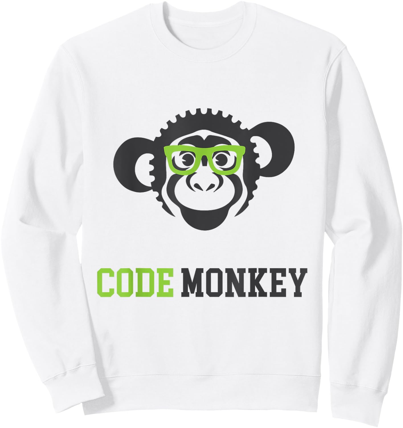 Code Monkey IT Coder Programmer Funny T Shirt Sweatshirt - Sweatshirt | White