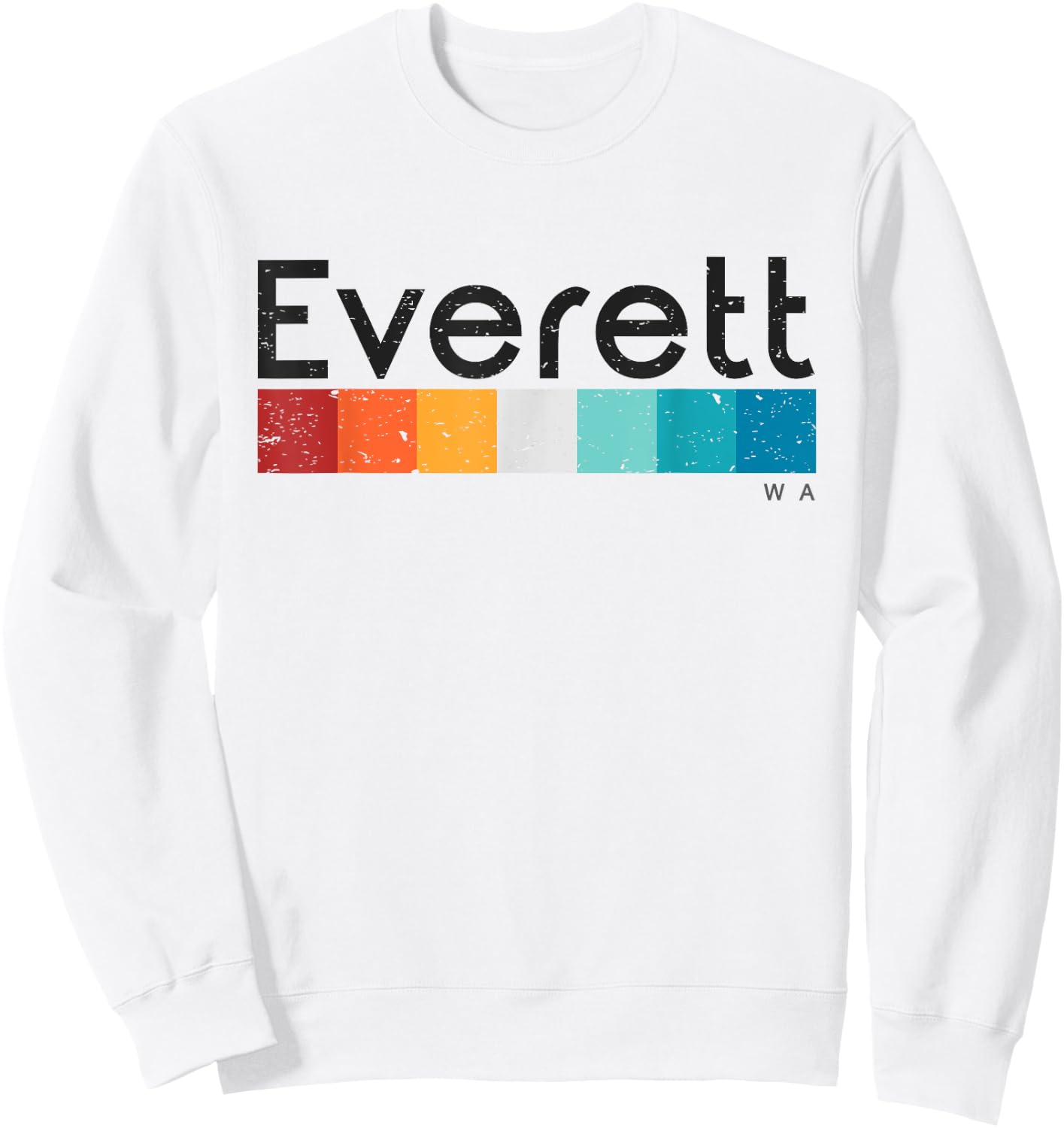 Vintage Everett WA 1980s Retro Design Sweatshirt - Sweatshirt | White
