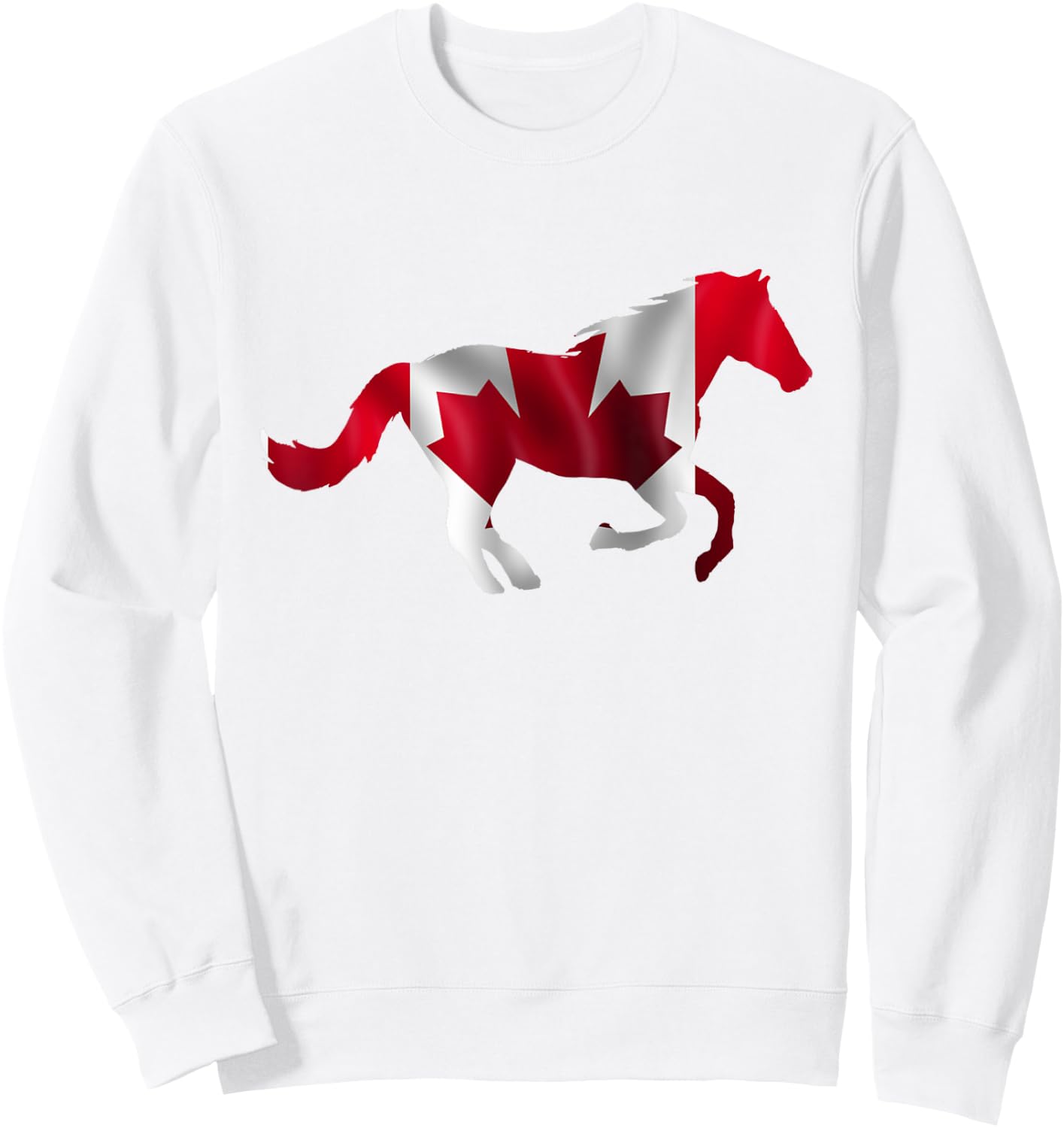 Horse Shirt Canadian Flag Equestrian Horseback Rider Canada Sweatshirt - Sweatshirt | White