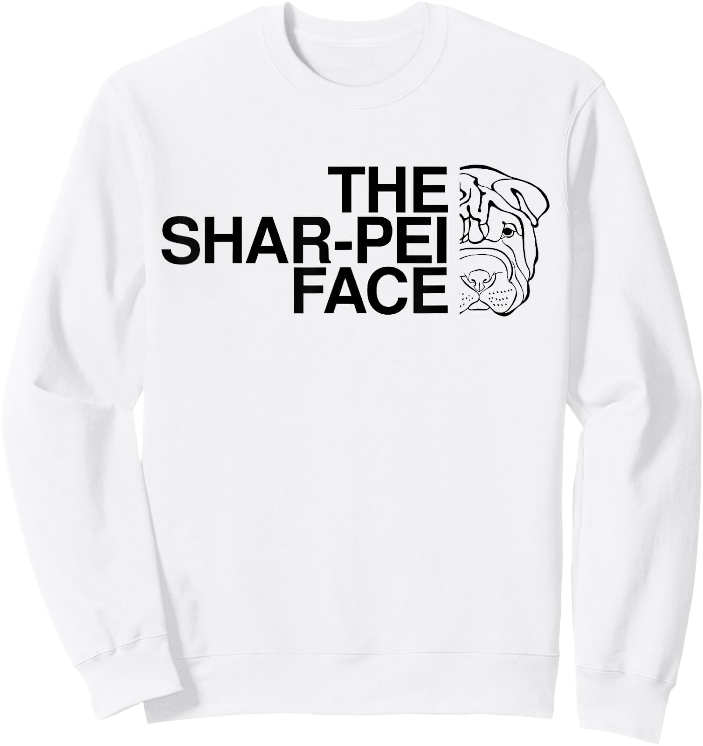 The Shar-Pei Face | Shar Pei Dog Shirt Women Girls Kids Sweatshirt - Sweatshirt | White