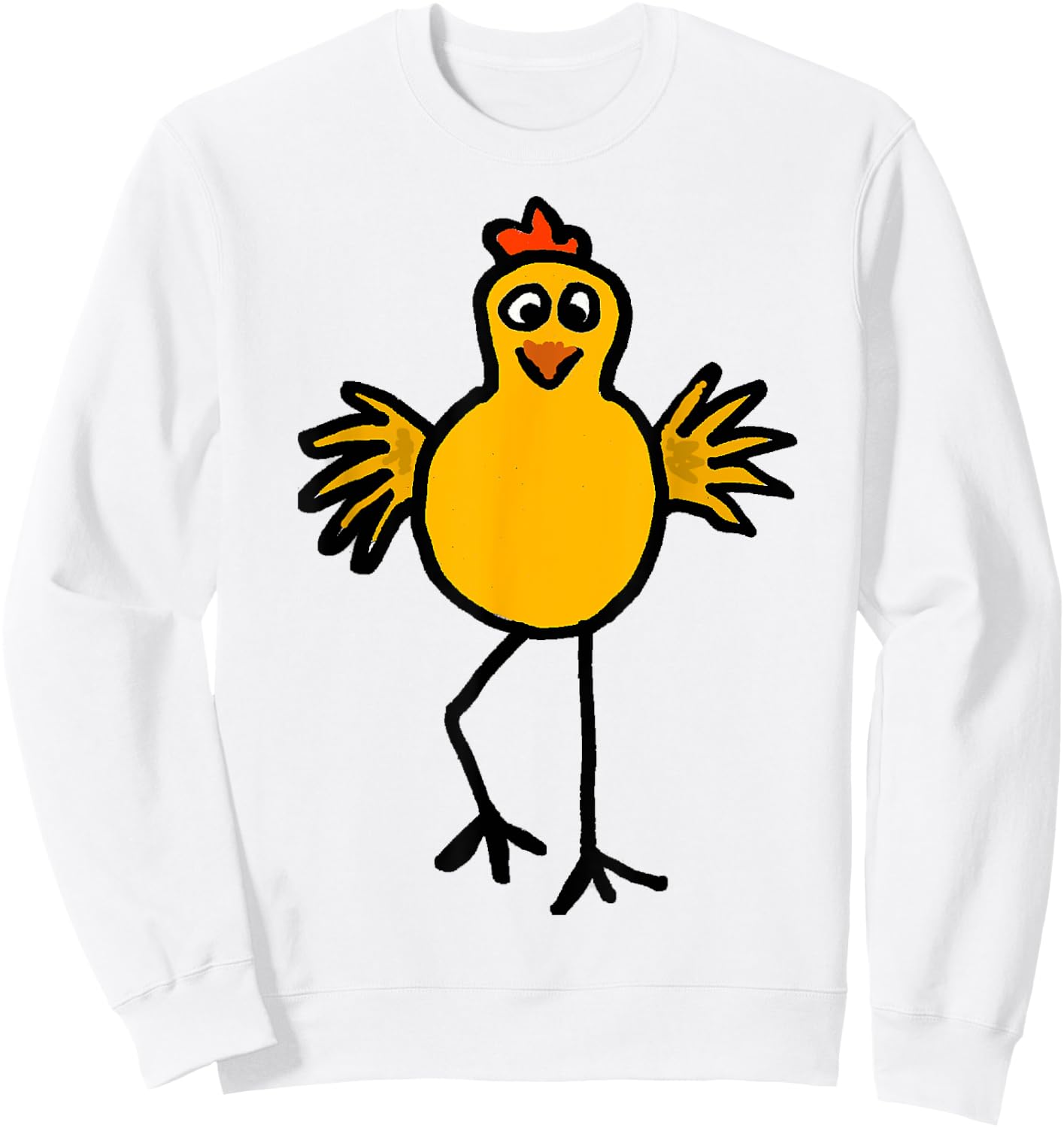 Smiletodaytees Funky Dancing Yellow Chicken Sweatshirt - Sweatshirt | White