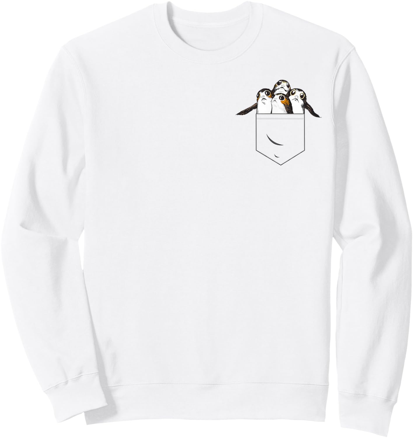 Star Wars Last Jedi Porgs In My Pocket Graphic Sweatshirt - Sweatshirt | White