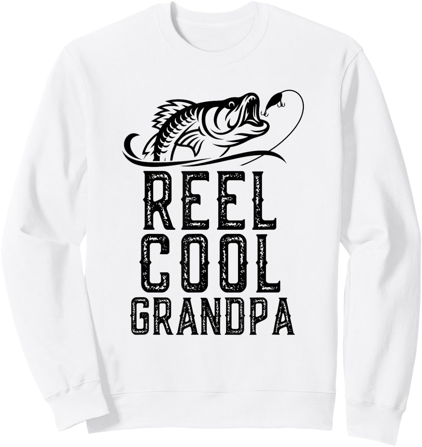 Reel Cool Grandpa Fishing Fisherman Funny Retro Sweatshirt - Sweatshirt | White