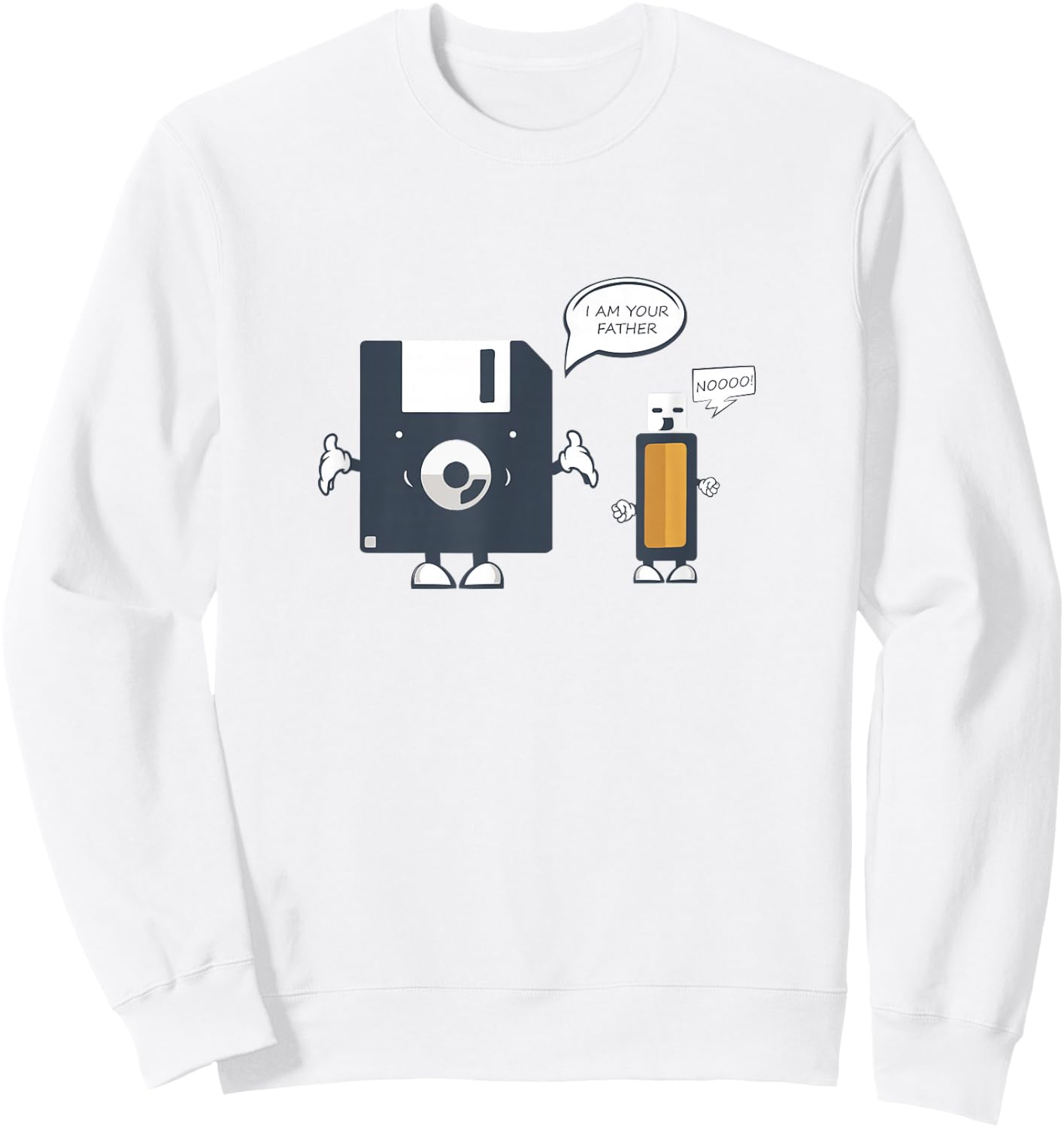 USB Floppy Disk I Am Your Father |Funny Nerd Geek Sweatshirt - Sweatshirt | White