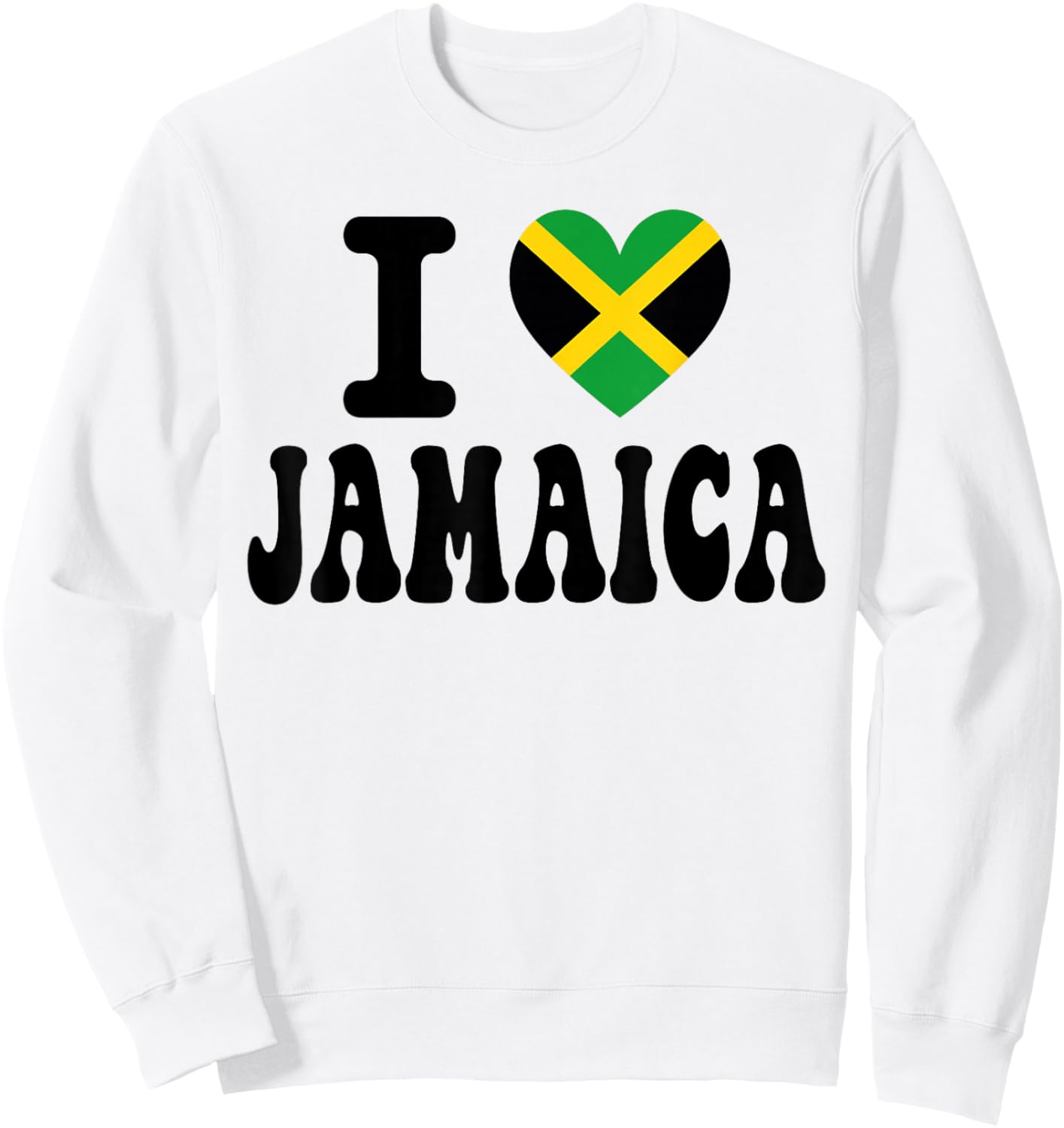 I Love Jamaica Heart Flag Retro Travel Souvenir Sweatshirt - Sweatshirt | White