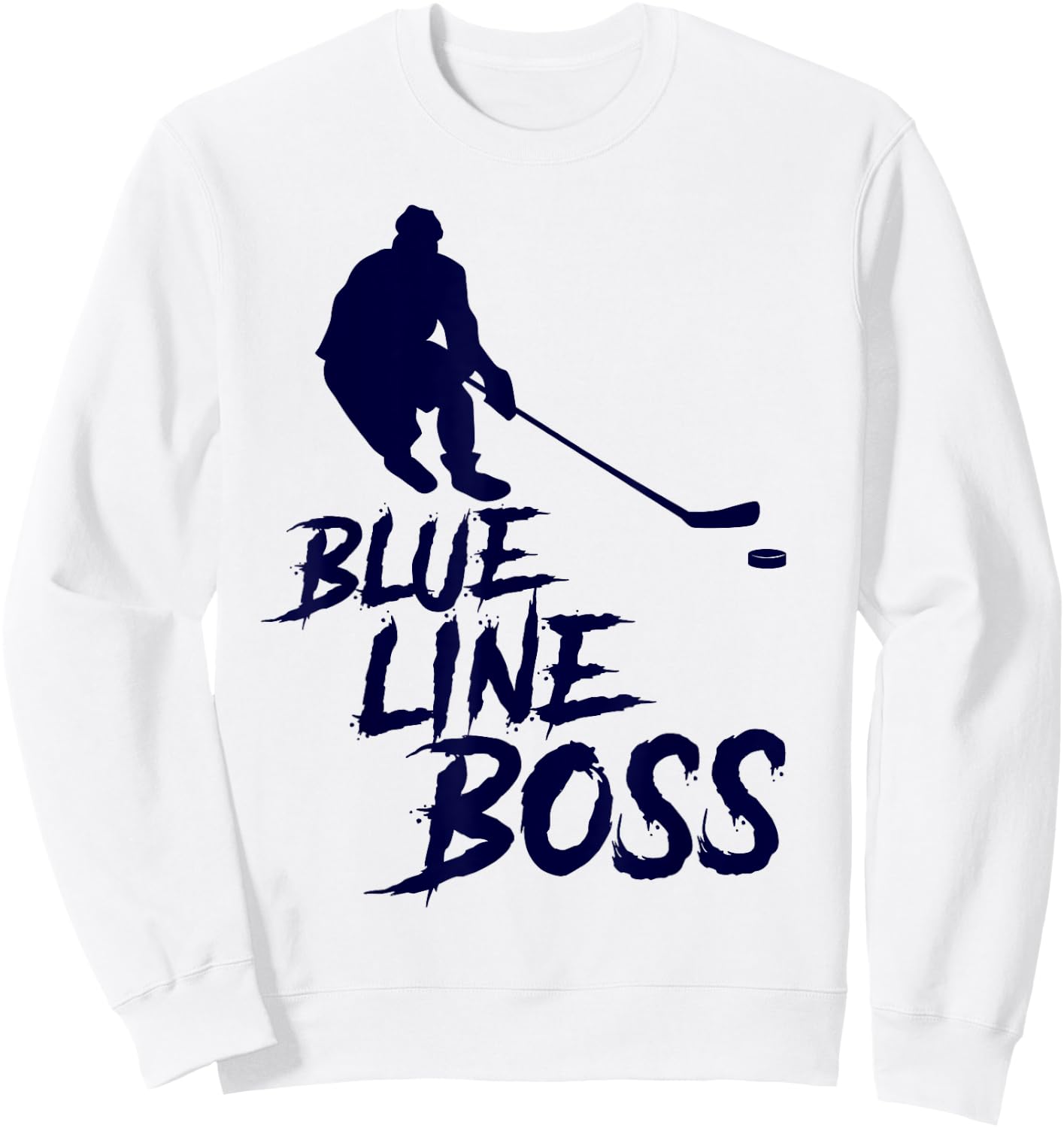 Ice Hockey Player Defensemen Youth - Blue Line Boss Sweatshirt - Sweatshirt | White