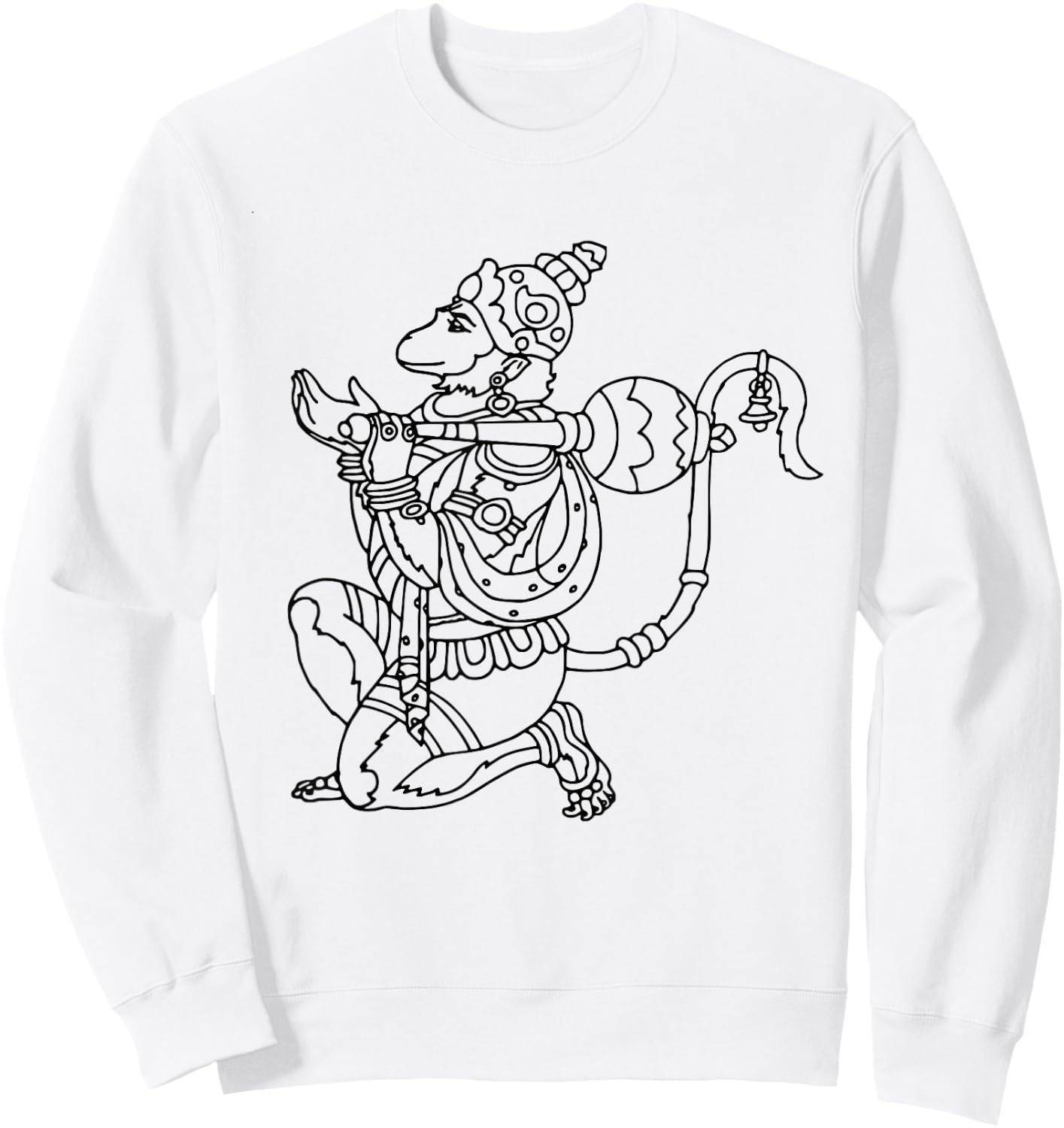 Be Good Boutique Hanuman Hindu God Hinduism Monkey Ramayana Sweatshirt - Sweatshirt | White
