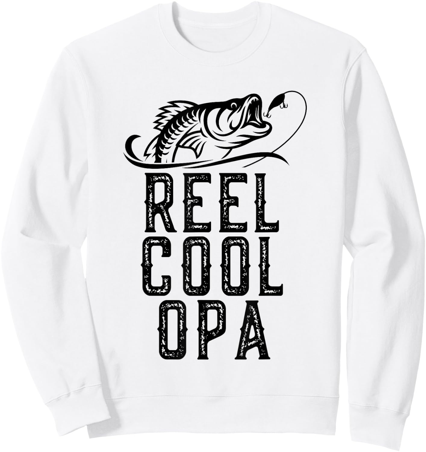 Reel Cool Opa Fishing Fisherman Funny Grandpa Retro Sweatshirt - Sweatshirt | White