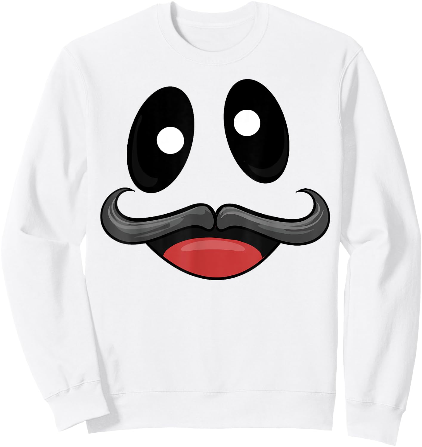 Ghost Face Costume with Funny Mustache Sweatshirt - Sweatshirt | White