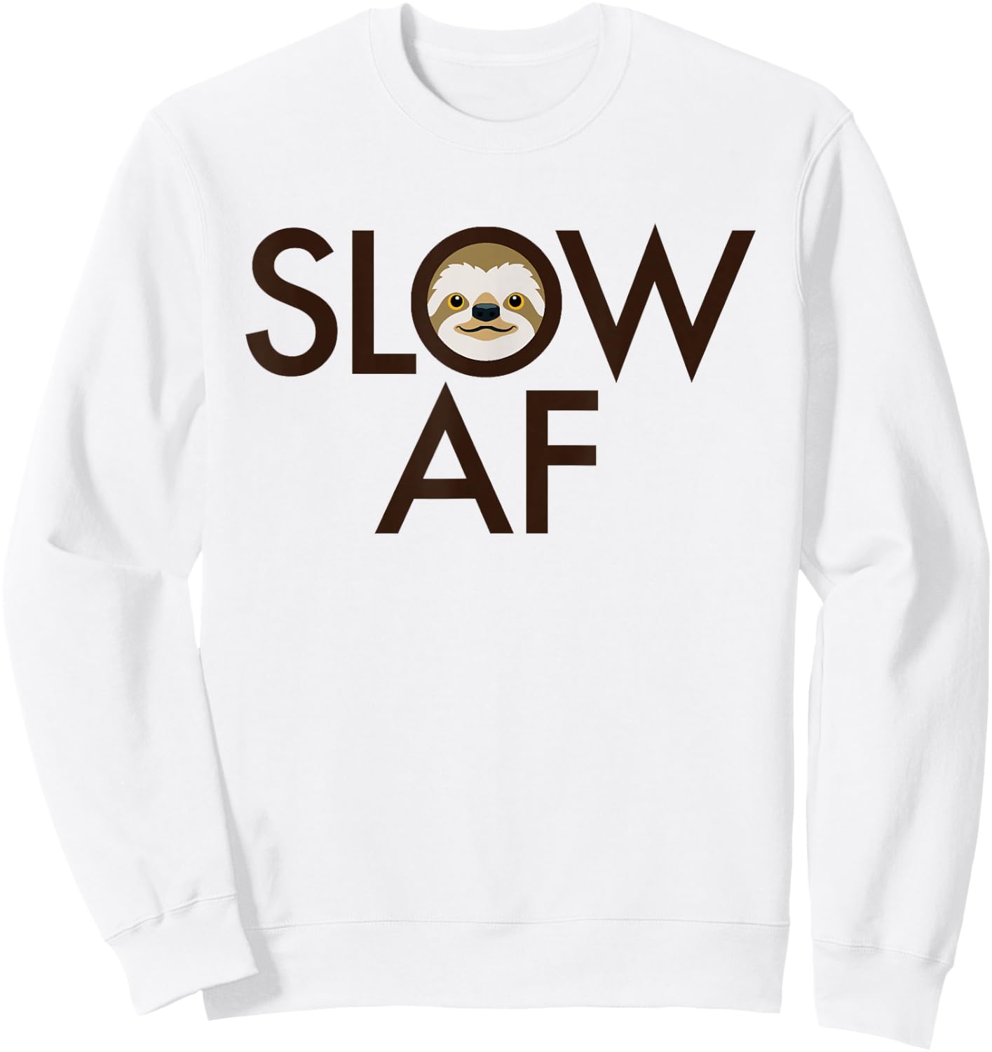 Slow AF - Sloth Humorous Track Running Runner Sweatshirt - Sweatshirt | White