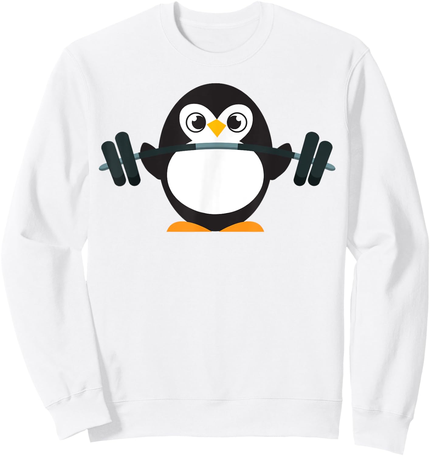 Cute Penguin Weightlifting Shirt - A Perfect Fitness Present Sweatshirt - Sweatshirt | White