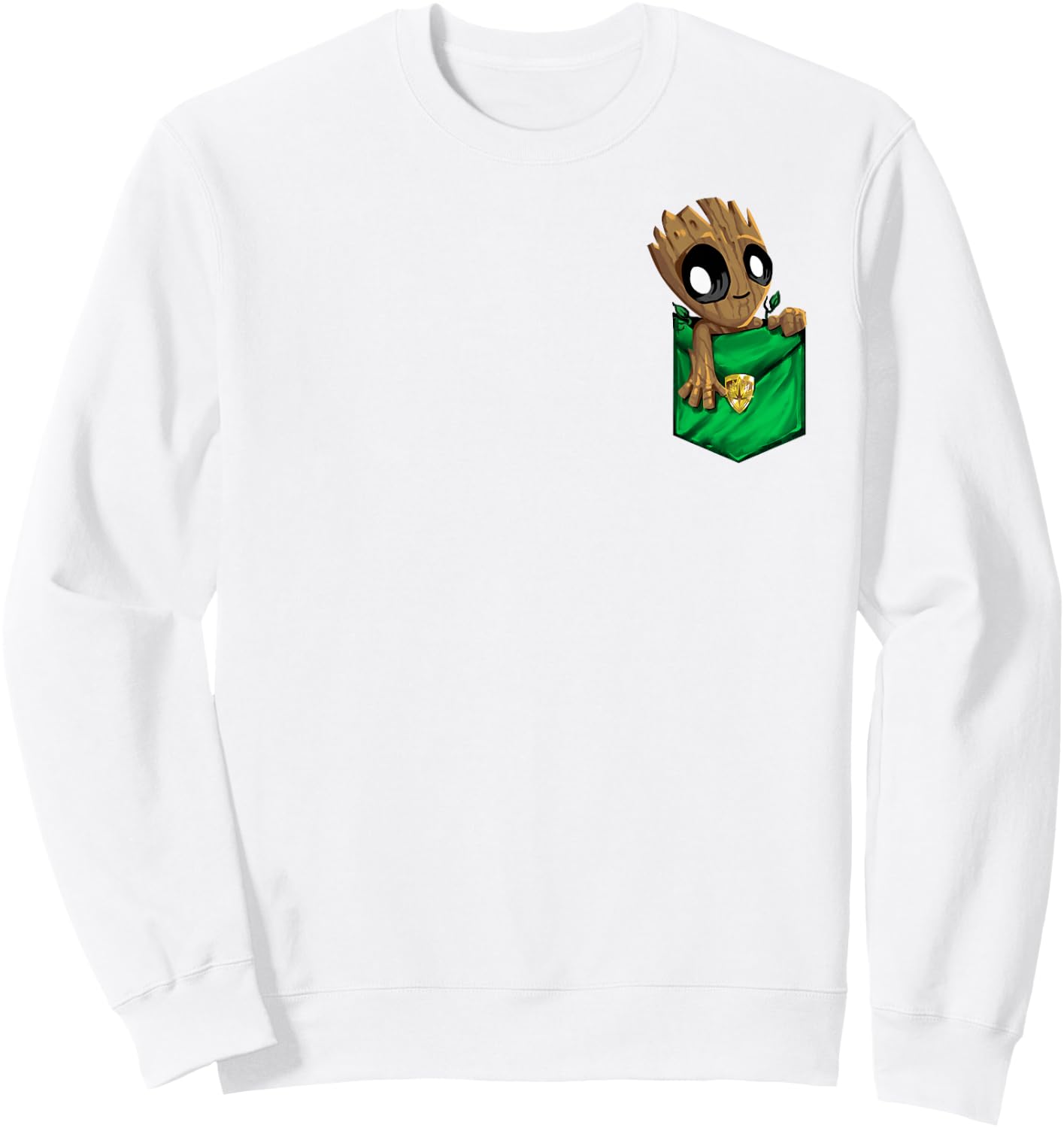 Marvel Groot Left Chest Pocket Graphic Small Sweatshirt - Sweatshirt | White
