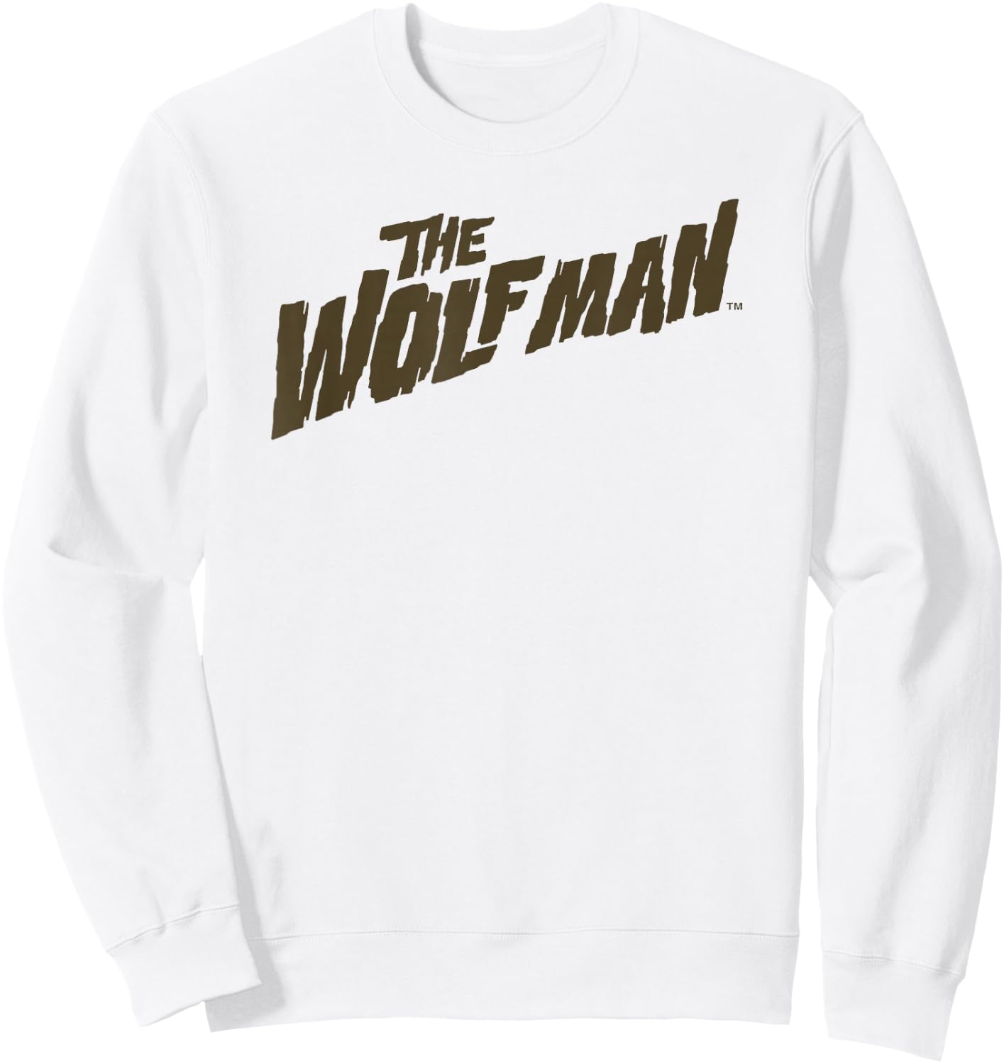The Wolf Man Original with Brown Font Sweatshirt - Sweatshirt | White