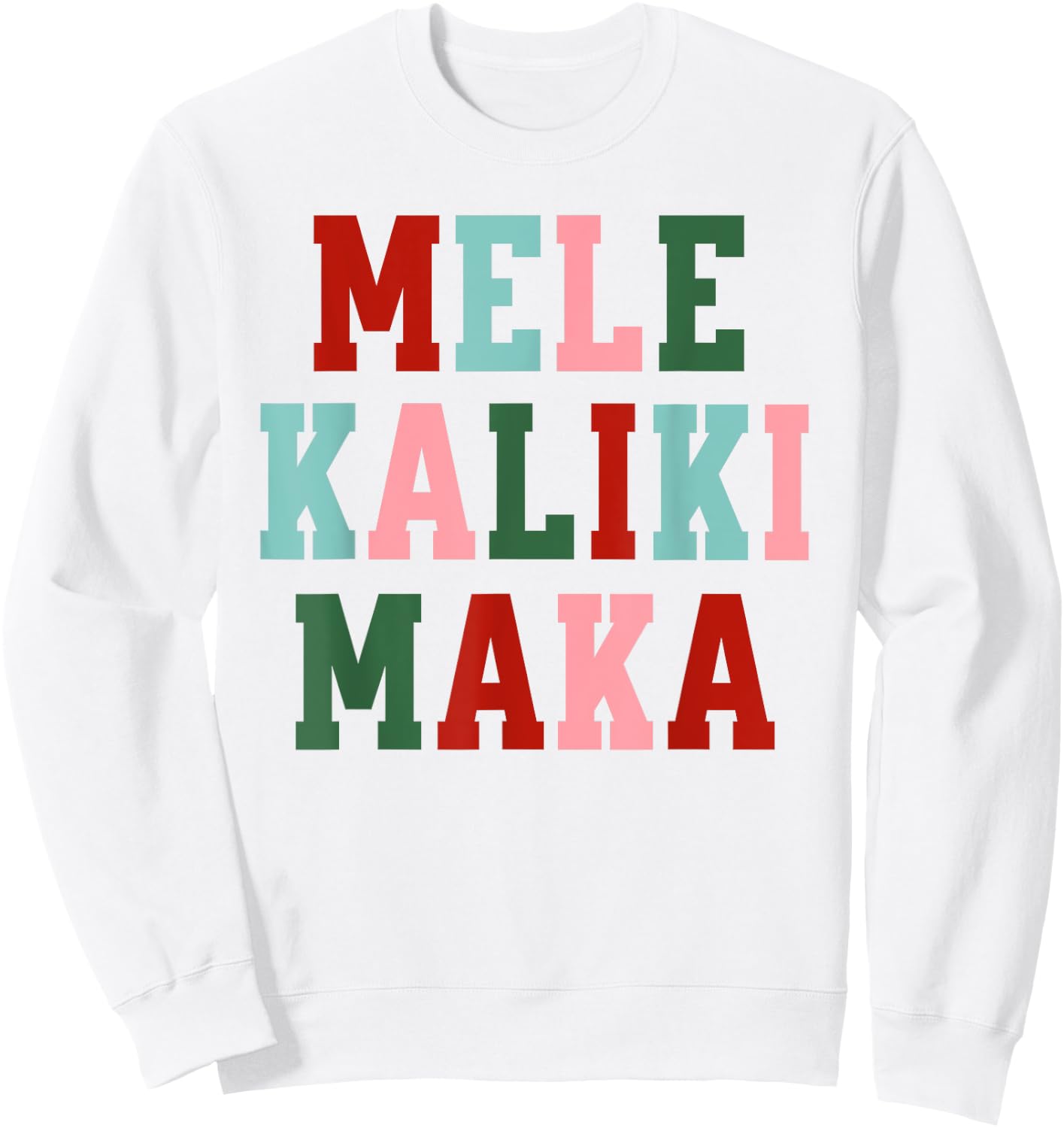 Retro Mele Kalikimaka Hawaii Hawaiian Tropical Christmas Sweatshirt - Sweatshirt | White