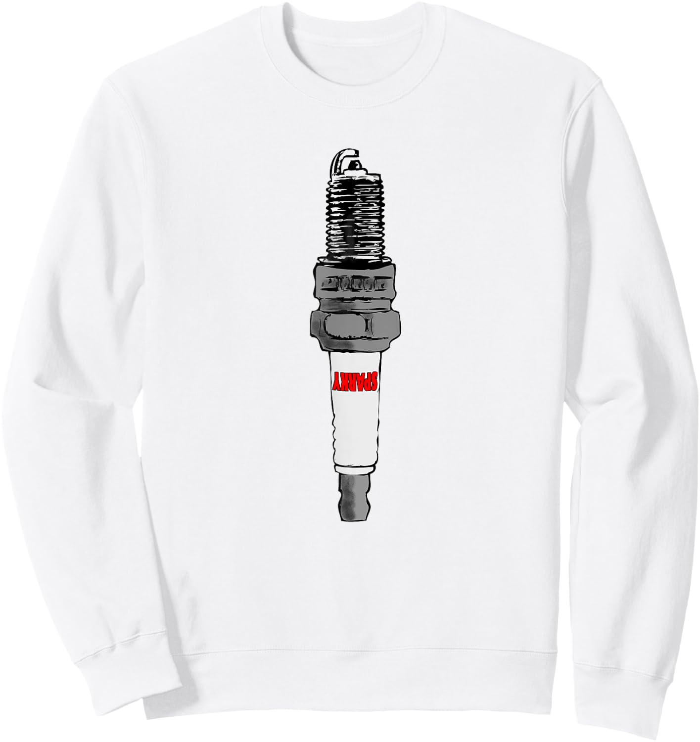 Spark Plug Image Hot Rod Lover Car Parts Tuner Sparky Gifts Sweatshirt - Sweatshirt | White