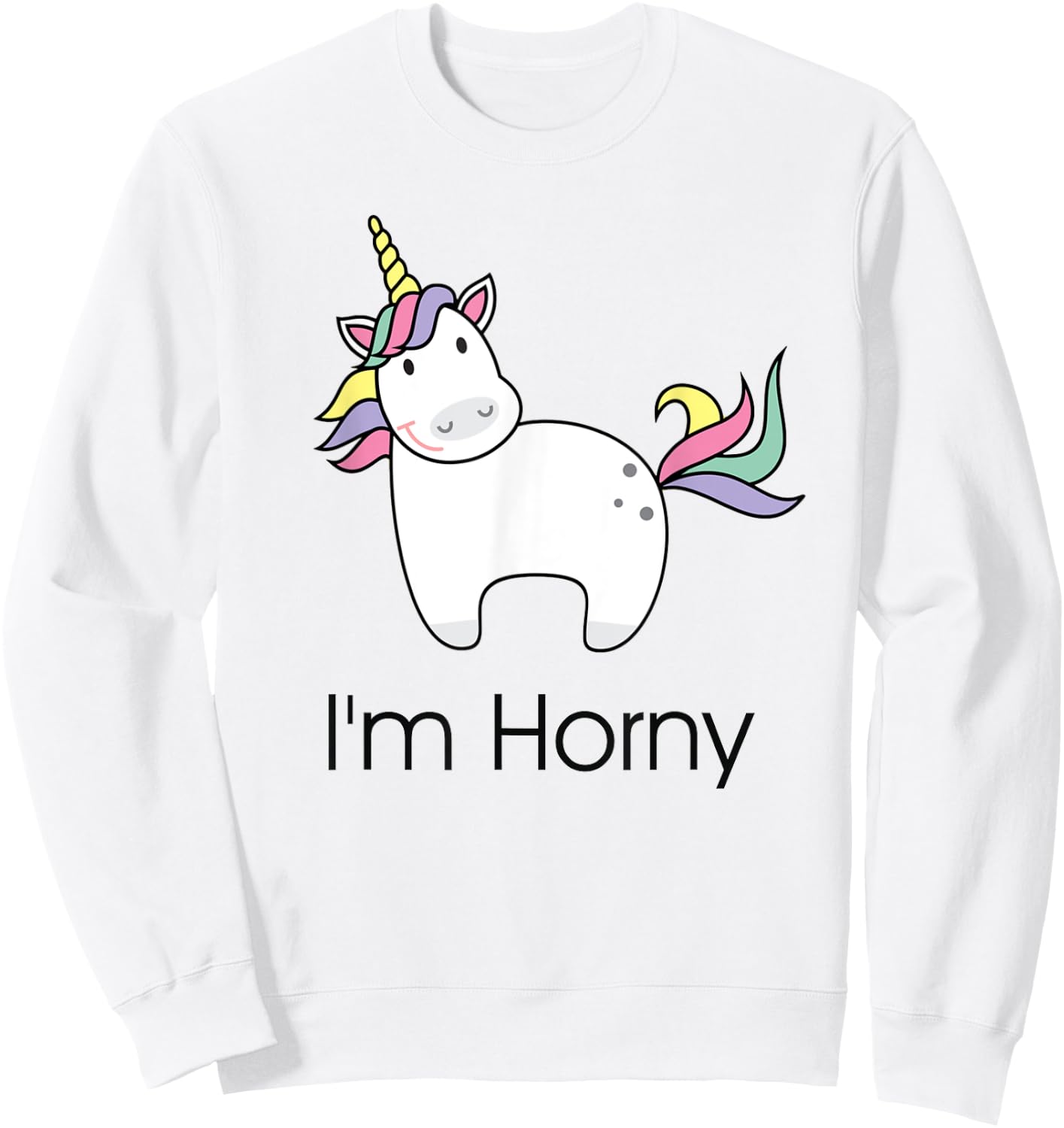 Funny Unicorn I'm Horny Adult Bedroom Gift and Her Sweatshirt - Sweatshirt | White