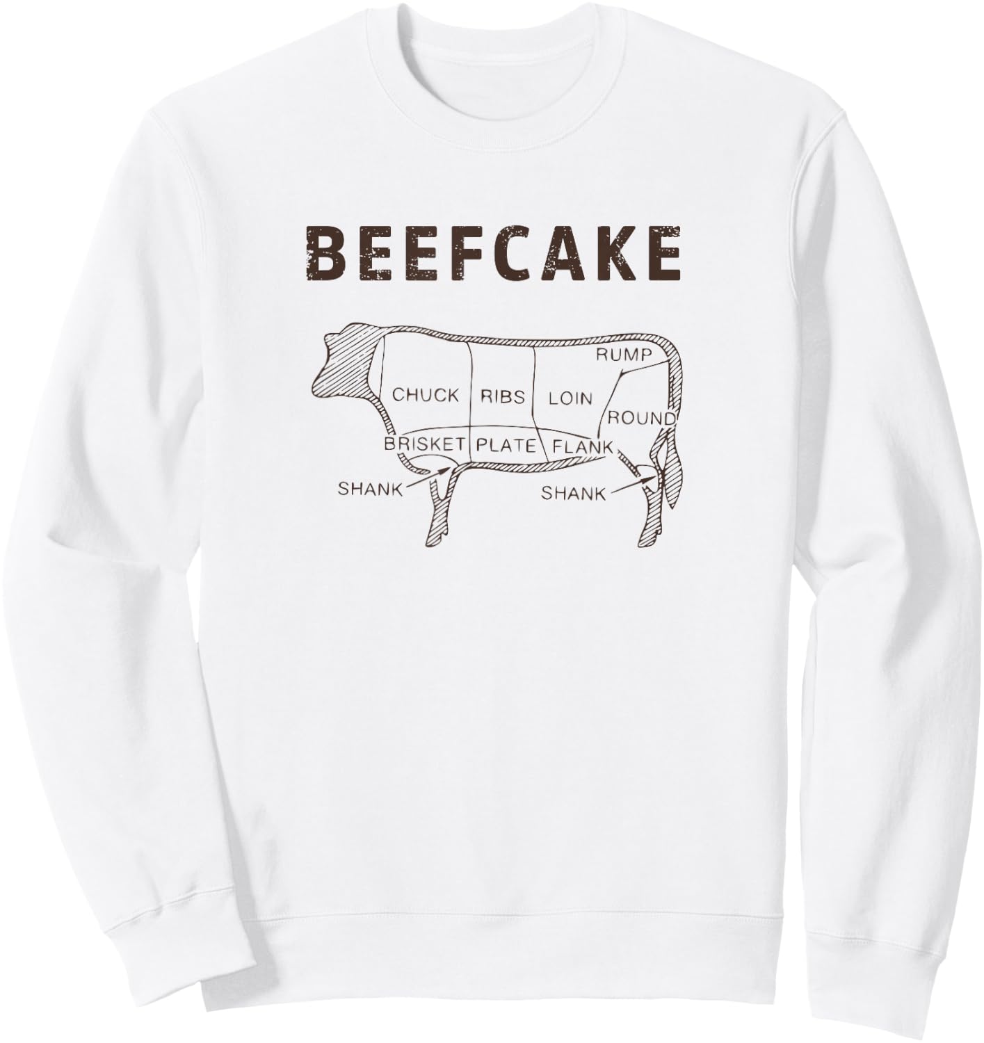BEEFCAKE Butcher Beef Cake Chef Sweatshirt - Sweatshirt | White