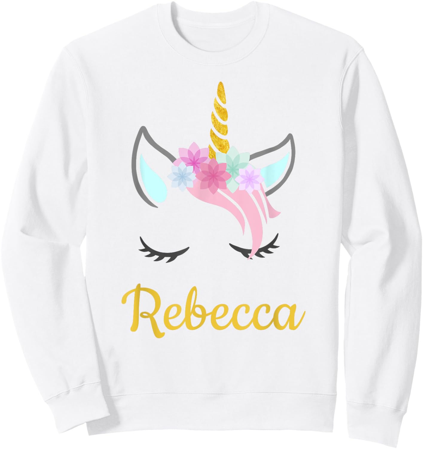 Rebecca Unicorn Name Shirt for Rebecca Sweatshirt - Sweatshirt | White