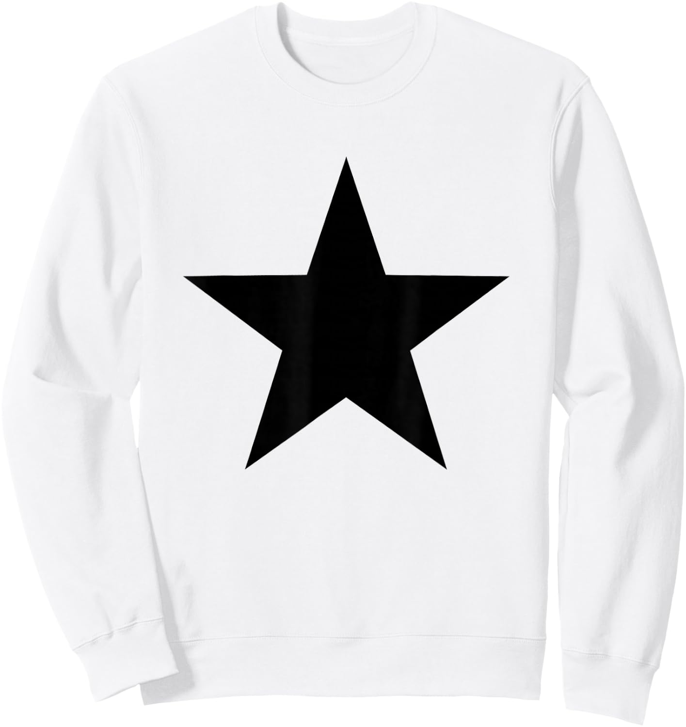 Cool Big Large Black Star Sweatshirt - Sweatshirt | White