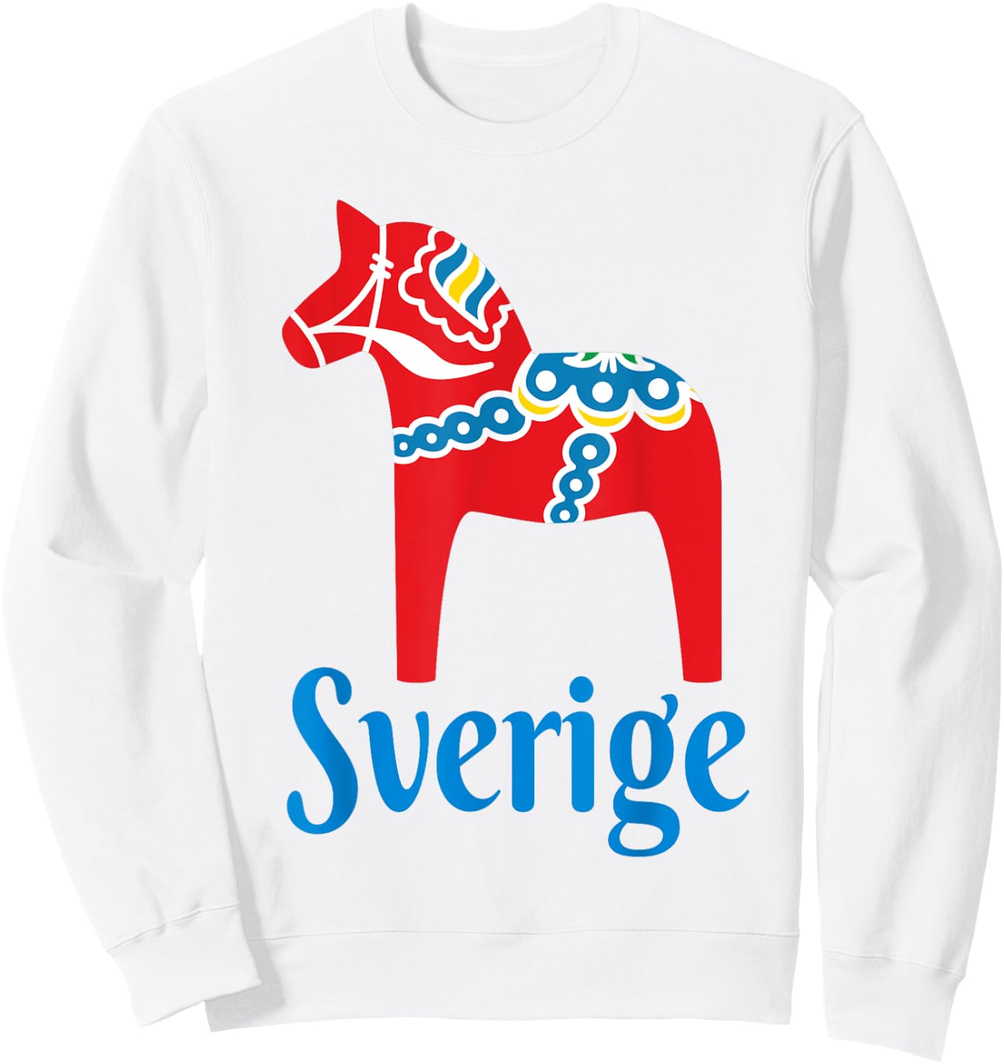 Sverige Sweden Swedish Dala Horse Dalecarlian horse Sweatshirt - Sweatshirt | White