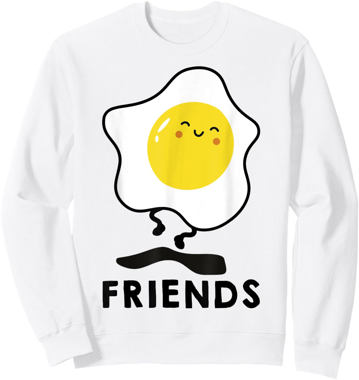 Bacon and Egg Matching BFF Best Friend T Shirts Bestie Sweatshirt - Sweatshirt | White