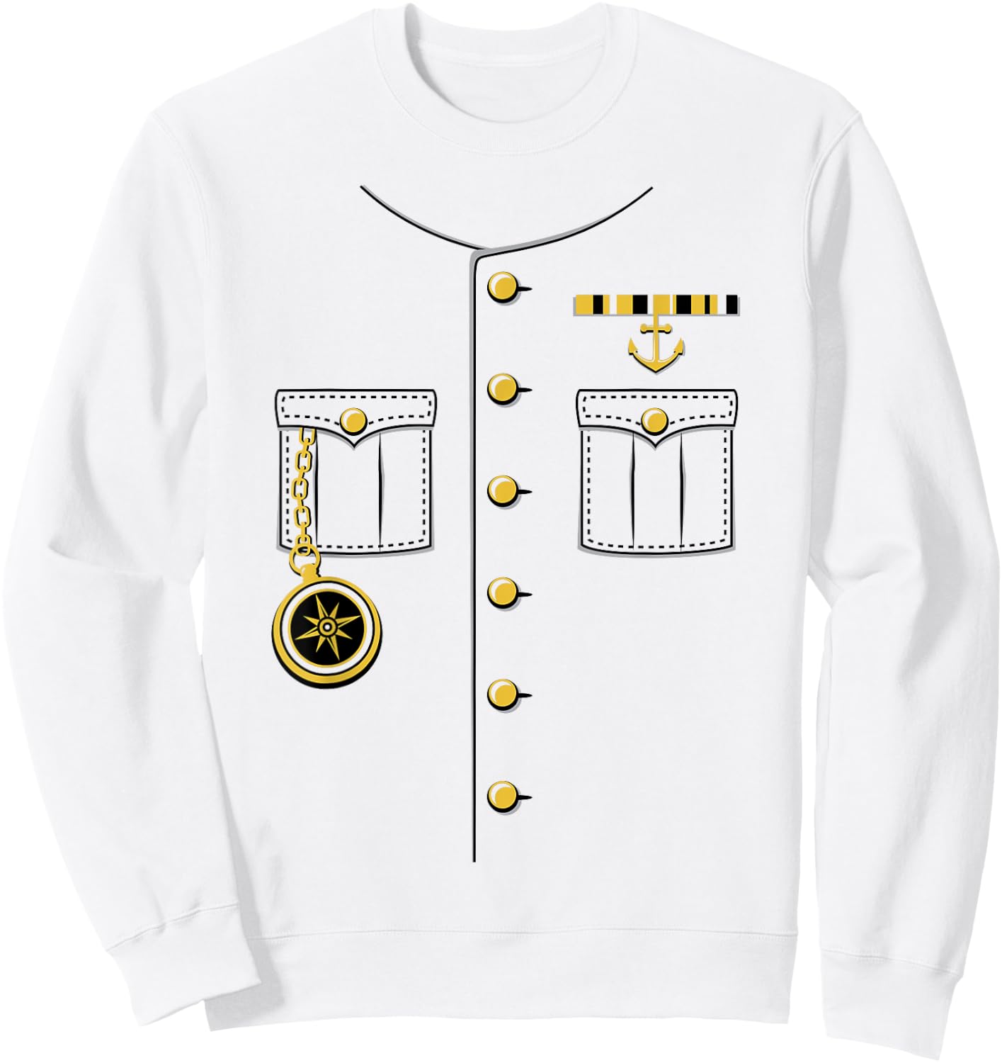 Ship Captain Sailor Skeeper Halloween Costume Outfit Sweatshirt - Sweatshirt | White