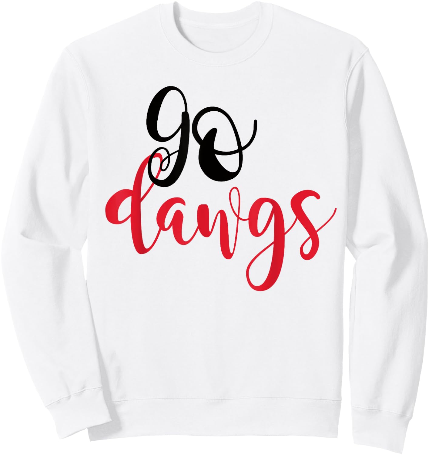 Black and Red Go Dawgs Highschool Football Spirit Shirt Sweatshirt - Sweatshirt | White