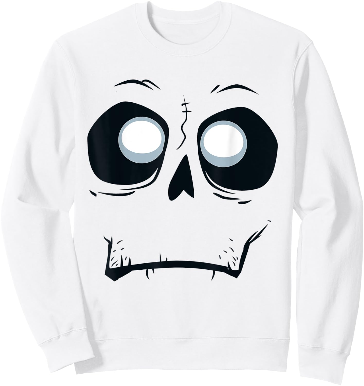 Silly Skeleton Monster Skull Face Halloween Sweatshirt - Sweatshirt | White