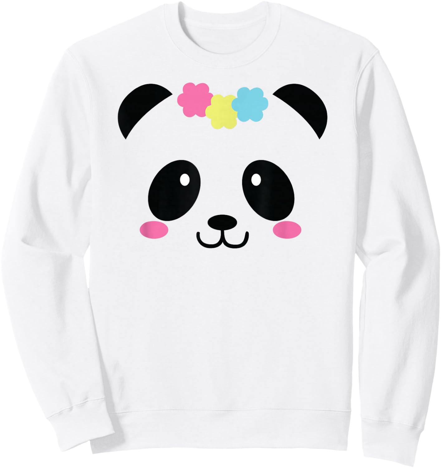 Cute Panda Face for Girls Sweatshirt - Sweatshirt | White