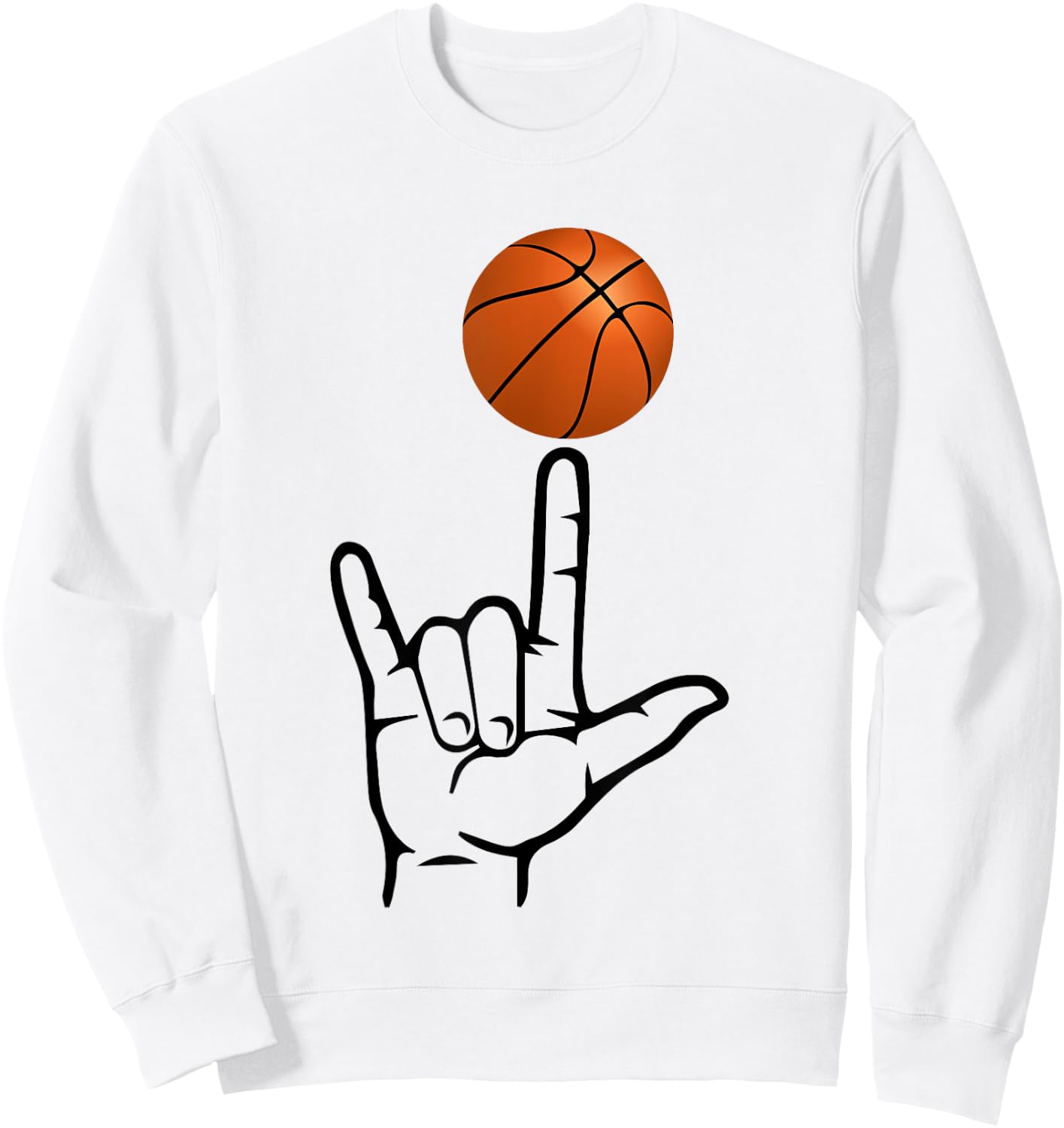 ASL Sign Language Shirt for Basketball Player Deaf Gifts Sweatshirt - Sweatshirt | White