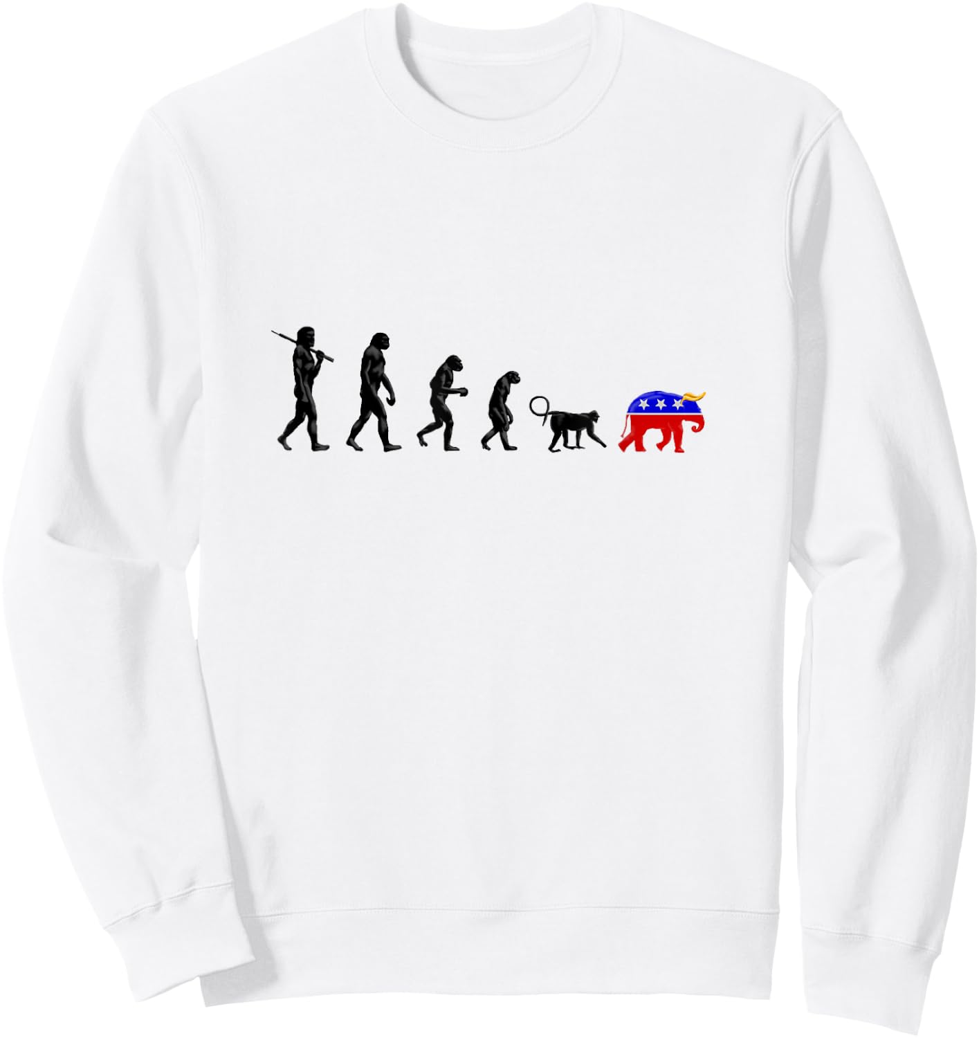 Funny Pro-Democrat Anti-Republican Devolution Sweatshirt - Sweatshirt | White