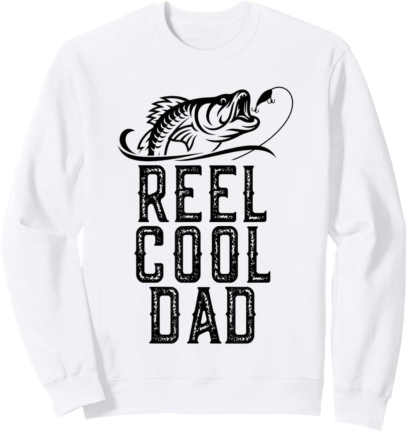Reel Cool Dad Fishing Fisherman Funny Retro Sweatshirt - Sweatshirt | White
