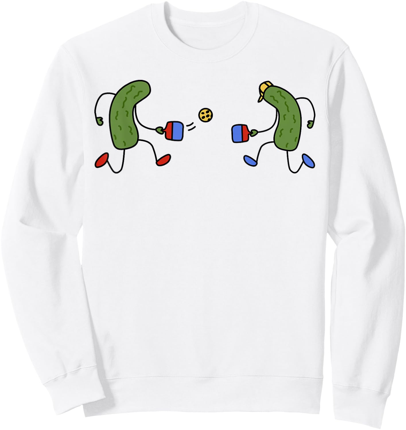 Pickles Playing Pickleball Funny Pickleball Player Sweatshirt - Sweatshirt | White