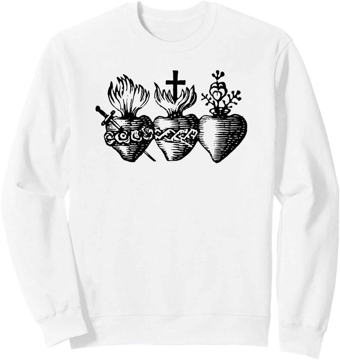 Sacred Heart - Religious Icon Art DTF403a Sweatshirt - Sweatshirt | White
