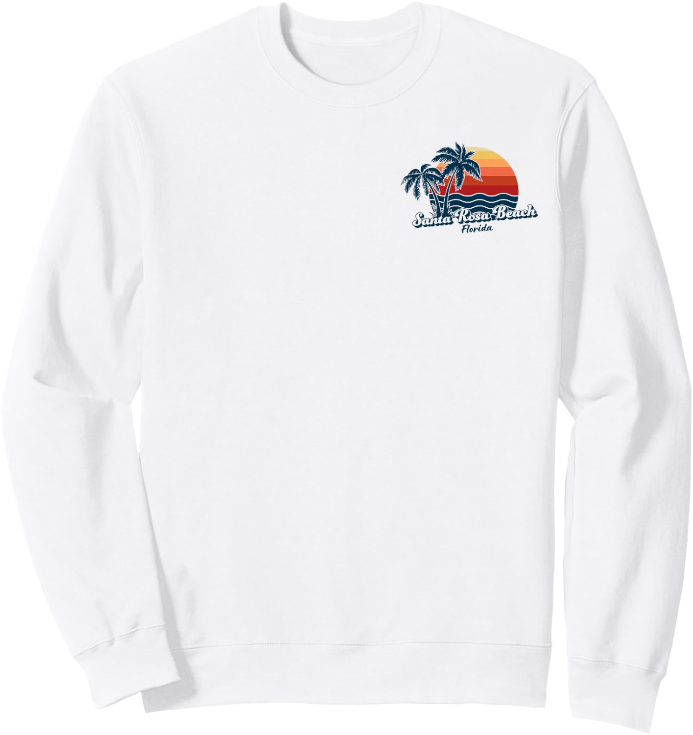 Santa Rosa Beach Florida Palm Tree Sweatshirt - Sweatshirt | White
