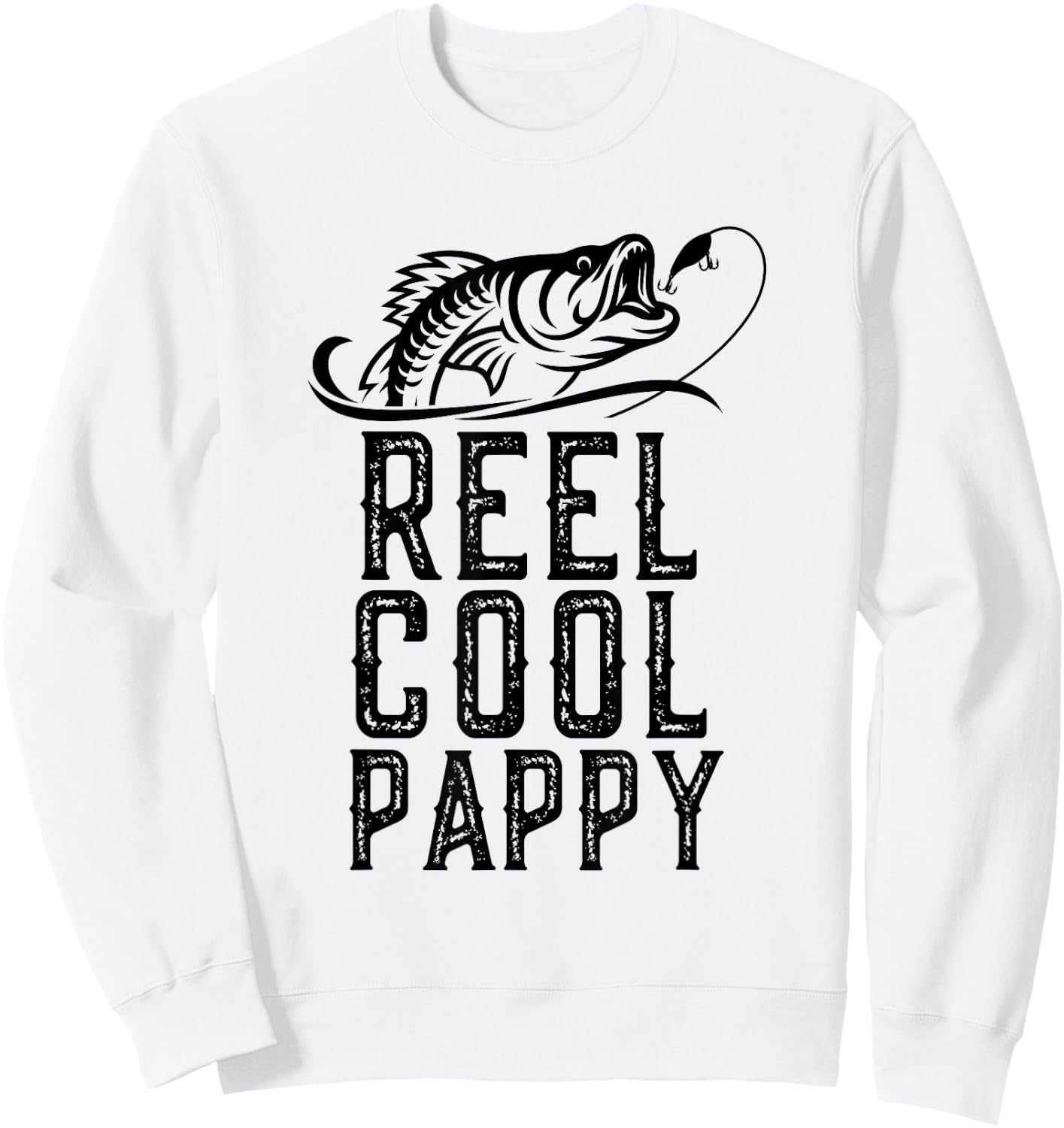 Reel Cool Pappy Fishing Fisherman Funny Grandpa Retro Sweatshirt - Sweatshirt | White