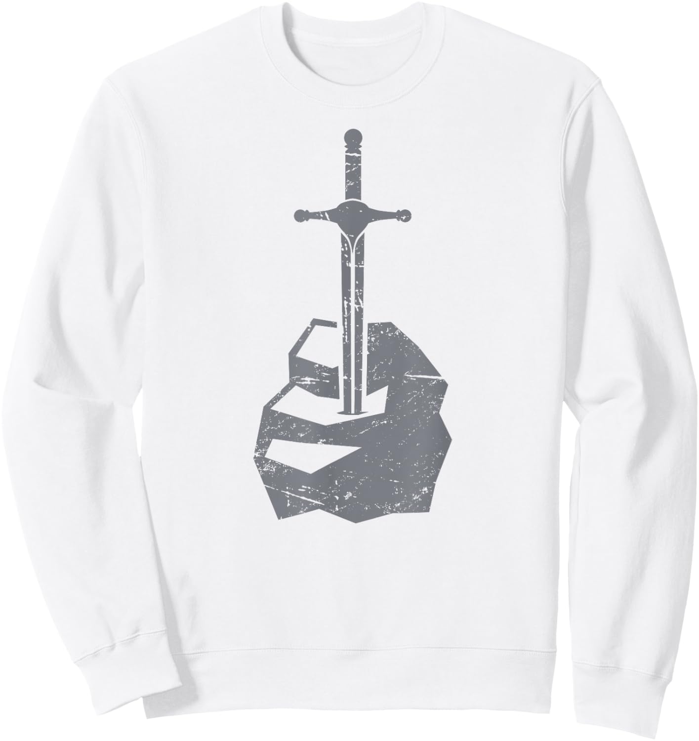 Medieval Literature King Arthur | Sword Sweatshirt - Sweatshirt | White