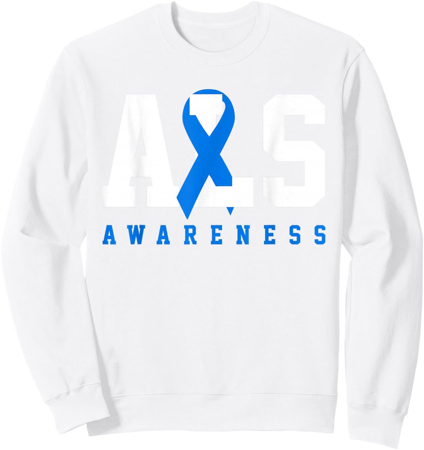 ALS Blue Ribbon ALS Awareness Gift Sweatshirt - Sweatshirt | White