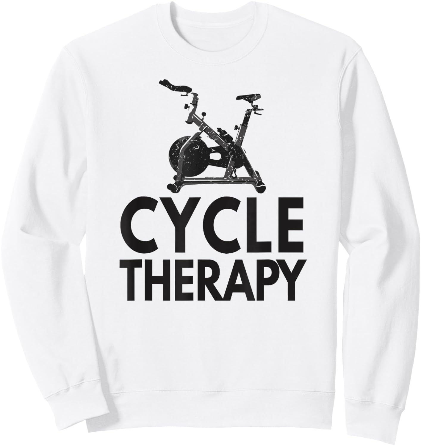 Funny Pun Indoor Spin Class Cycle-Therapy Cycling Sweatshirt - Sweatshirt | White
