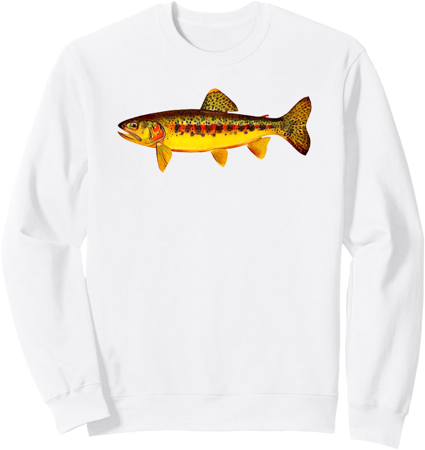 Retro Golden Trout - California Fly Fishing Fish Sweatshirt - Sweatshirt | White