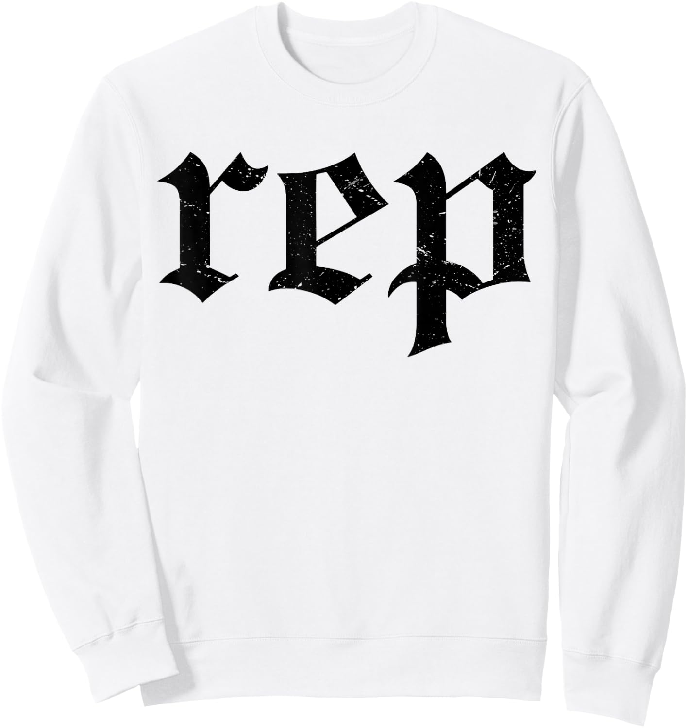 Vintage Distressed Effect Rep Expression Sweatshirt - Sweatshirt | White